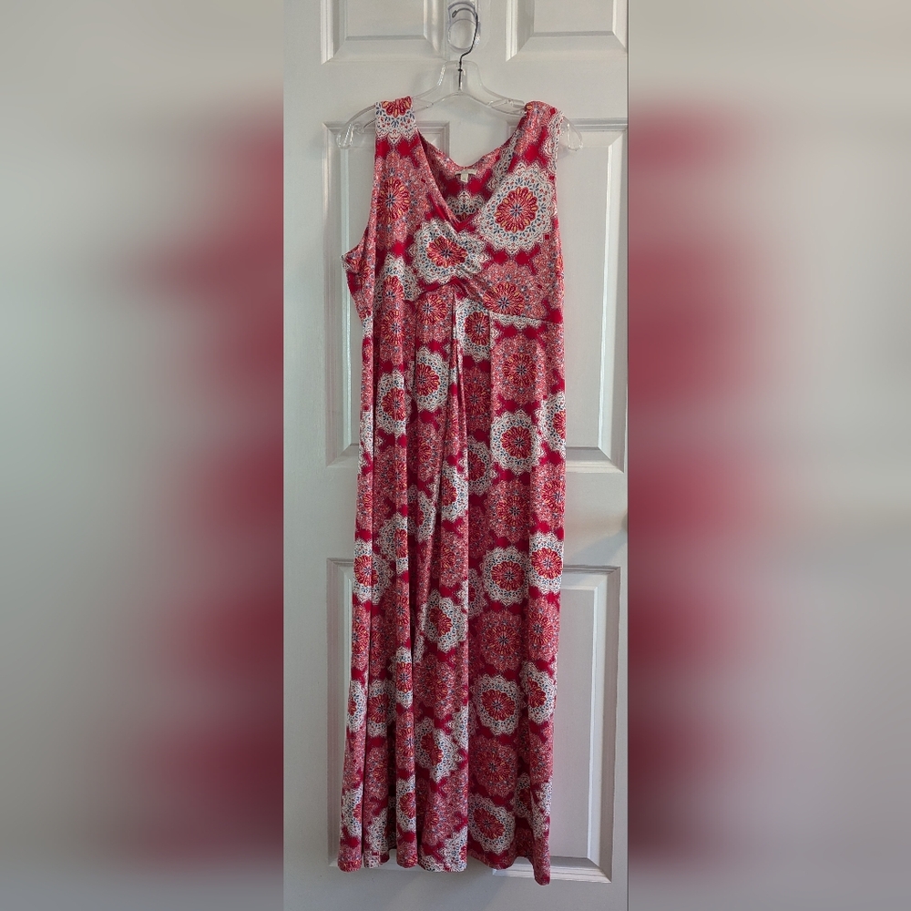 Talbots Petites maxi dress muti-color (red, white, blue, yellow, pink) LP EUC